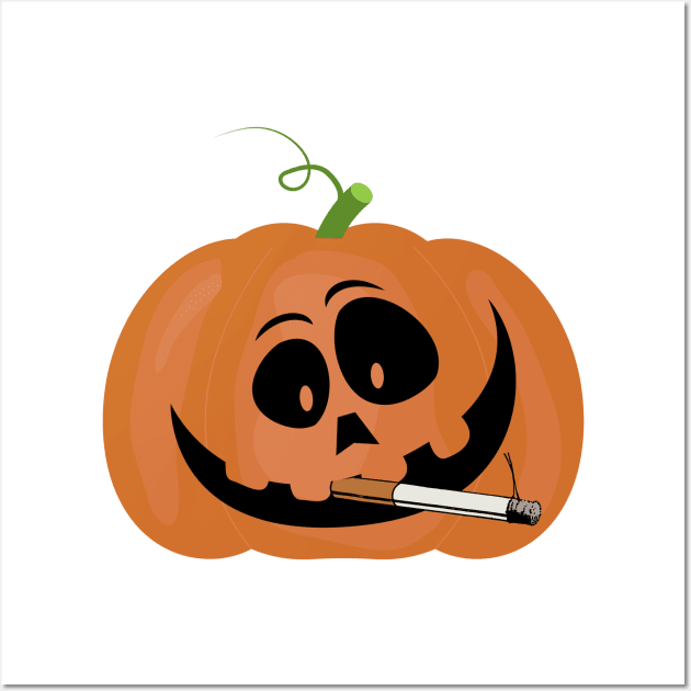 halloween scary evil pumpkin funny pumpkin head Wall Art by Amadej